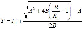Temprature rsistance formule