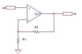 Schema electrique AOP montage amplificateur non inverseur