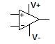 Symbole d'un amplificateur operationnel avec alimentation