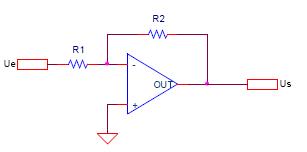 Schema electrique AOP montage amplificateur inverseur