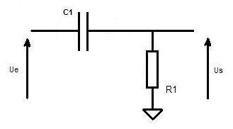 Schema electrique filtre RC passe-haut