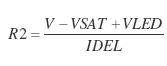 Equation resistance commande LED