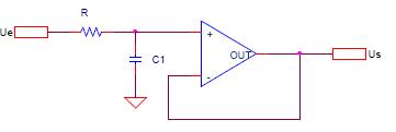 schema filtre passe bas avec suiveur