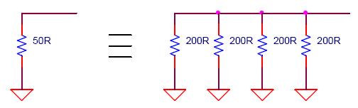 Resistance parallele 50 ohm